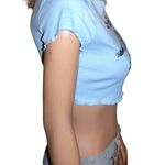 Divided  Blue Graphic Cropped Cowboy Ranch T-Shirt M Photo 4