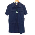 Tuckernuck Womens 100% Cotton Short Sleeve Mini Shirt‎ Dress Navy Large NWT Blue Photo 1