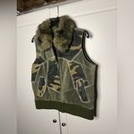 wilson's leather  Suede Patchwork Camo Vest w/ Faux Fur Collar Photo 2