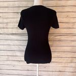 Free People Intimately  Black Ribbed Short Sleeve Top Size M/L Photo 3