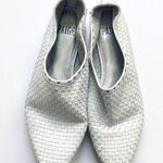 Paige  leather weave flats in off-white Photo 0