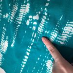 Calvin Klein  Tie Dye Button Down Blouse Size 2X Teal Lightweight Office Career Photo 3