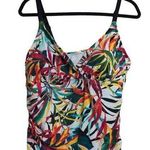 Apt. 9 NWT  Batik Halter Tankini Top Multicolor Tropical Ruched Size 1X New Photo 0