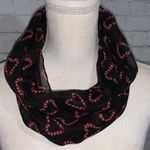 Black Sheer Scarf with Heart Candycanes Black Photo 0