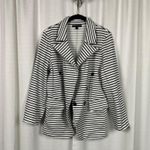 Banana Republic Navy Blue&White Pique Knit Striped Blazer Sz.L Photo 4