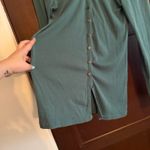 PRAIRIE UNDERGROUND | Green Organic Cotton Long Line lightweight Cardigan Small Photo 3