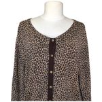 Michael Kors Silk Cardigan Sweater Leopard Print Long Sleeve Women's Size Large Photo 2