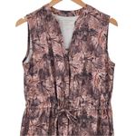 Mondetta performance luxury brown floral sleeveless snap front shirt dress M Photo 1