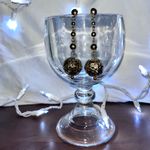 None 💜 Beaded Gold Tone Dangle Earrings Photo 1