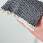 Aeropostale  Gray Ribbed Crewneck Crop Top Sweater Size M Photo 2