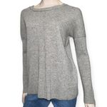Mantovani Studio Size S Heather Grey Italian Cashmere Knit Drop Shoulder Sweater Gray Photo 2