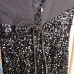 Boutique One shoulder bow tie black formal sequin prom dress Photo 8