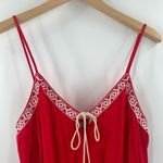 She & Sky Jumper Romper Size Large Red Embroidered Tassels Summer Beach Coastal Photo 3