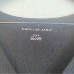 American Eagle Outfitters Black Crop Top with Tie Front and Cap Sleeves Photo 2