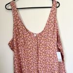 BP NWT  by Nordstrom Button Front Allison Dress in Tan Pink Floral - 3X Photo 2