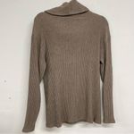 Rachel Zoe Beige Ribbed Knit Turtleneck Sweater Womens M Brown Academia Pullover Photo 8