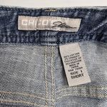 Chico's  Platinum Blue Jeans Straight Leg Cotton Denim Pants Size 1 Short Photo 5