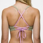 prAna  Tulum Top Black Color Block Green Lilac Bikini Summer Pool Vacation Medium Photo 4