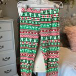 Christmas Leggings Knit Red Green Nordic Comfy Pants Womens Small Size undefined Photo 3