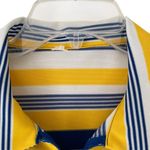 Vintage Polyester Nautical Zipper Front Striped Yellow and Blue Dress size large Photo 2