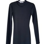 Adika Long Sleeve Ribbed Backless Maxi Dress In Black Photo 3