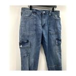 Kancan Aaliyah High Rise Slim Straight Leg Cargo Jeans Size 30 Blue Photo 2
