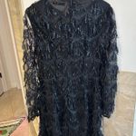 SheIn Black Sequin Fringe Long Sleeve Mini Dress – Size M Photo 0