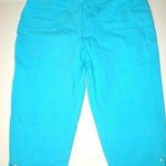 Womens Quacker Factory Dream Jeannes S Capri Turquoise Blue Pull On Pants Rhines Photo 0