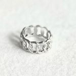 Silver Curb Chain Ring — Unisex — New Photo 0