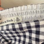 Abercrombie & Fitch Gingham Square Neck Wrap Front Mini Dress in Navy White XL Photo 3