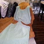 Fashion to figure New x Gabrielle Union Laha Cut-Out Sweater Dress in Sage Green Photo 7