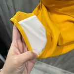 Yellow Ruffle Ribbed One Piece Deep V Swim Bathing Suit Photo 2