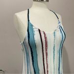 Anthropologie Antibes Blanc x Watercolor Stripe High Low Beachy Maxi Dress M Photo 9
