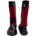 Born Tizoc Indain Blanket Mid Calf Boots Leather Wool Men 8 Women 6.5 Brown Photo 2