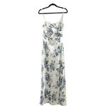 Reformation NWT  Poppies Cutout Silk White Blue Floral Maxi Dress Sz 12 Photo 2
