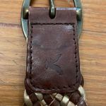 American Eagle  Brown Metallic Gold Braided Leather Belt Womens Size S / M Photo 7