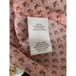 DR2 Peach Orange Geometric Print Ruffle Neck Button Front Blouse Top Size M Brown Size M Photo 5