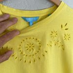 Draper James Sun Yellow Eyelet T-Shirt Top Cutwork Preppy Girly Summer Vacation Photo 1