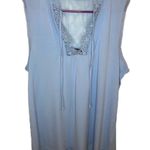 EXPRESS light blue v neck tank top blouse with lace Photo 0