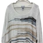 Catherines Beige Striped Long Sleeve Pullover Lightweight Sweater Size 4X Photo 2