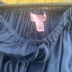 Lilly Pulitzer Sain Off-Shoulder Blouse Short Bell Sleeve Tassel True Navy Photo 3