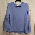 J.Jill Women’s  long sleeve crew neck textured shirt pale blue size large Photo 0