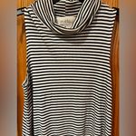 Puella Anthropologie White & Black Stripe Sleeveless Turtleneck Swing Top Dress Size M Photo 1