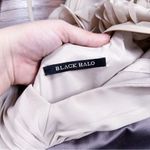 Black Halo  • two tone cocktail dress sheath beige taupe chiffon ruffle sleeves Photo 2