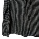 Hem & Thread  Black‎ White Striped Blouse Bow Neckline NWT Medium L4597 Photo 2