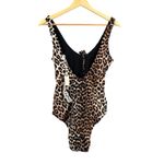 Ganni Leopard Print One Piece Swimsuit Tie Front Keyhole Size 38 (US 6) New Photo 1