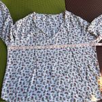 Lucky Brand White Floral Blouse/ flowy rose blouse/ long sleeved peasant top Photo 2