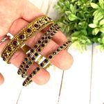 4 bangle bracelets festival ready boho rhinestone Purple Photo 0