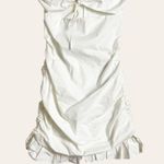 Tiger Mist Calayan White Ruched Strapless Bandeau Ruffle Hem Mini Dress Sz S Photo 1