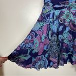 Margarita Rayon Floral Mini Babydoll Dress Medium Hippie Boho Fairy Y2K Purple Multiple Photo 3